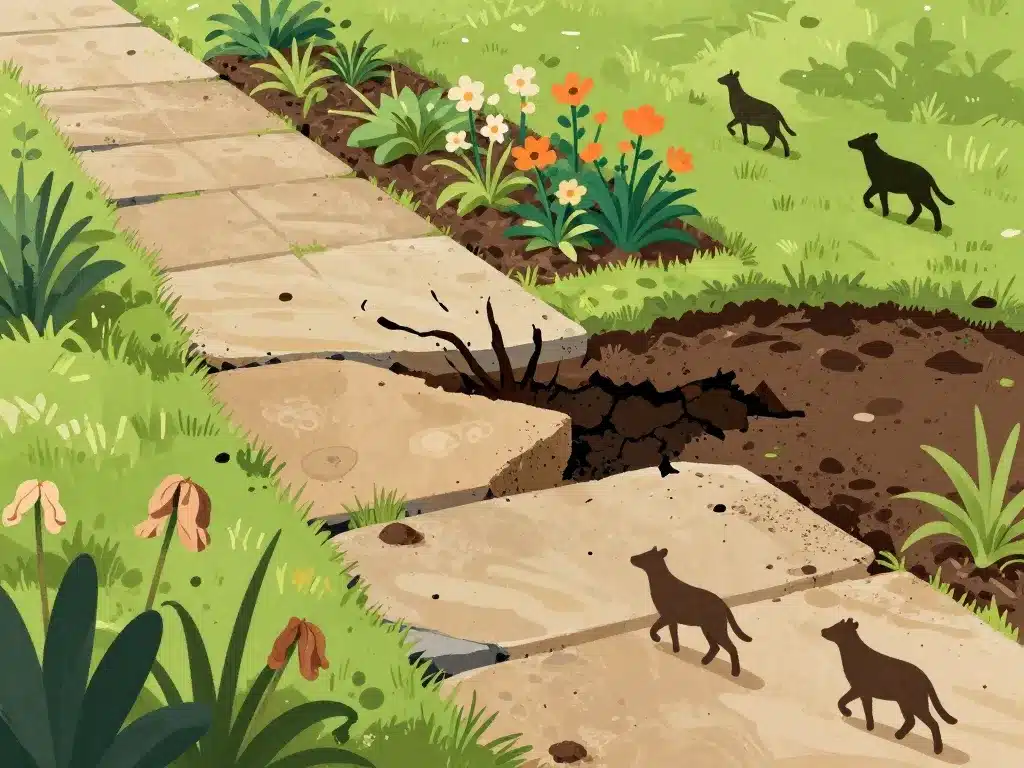 acide chlorhydrique désherbant wilting plantes dégâts allée