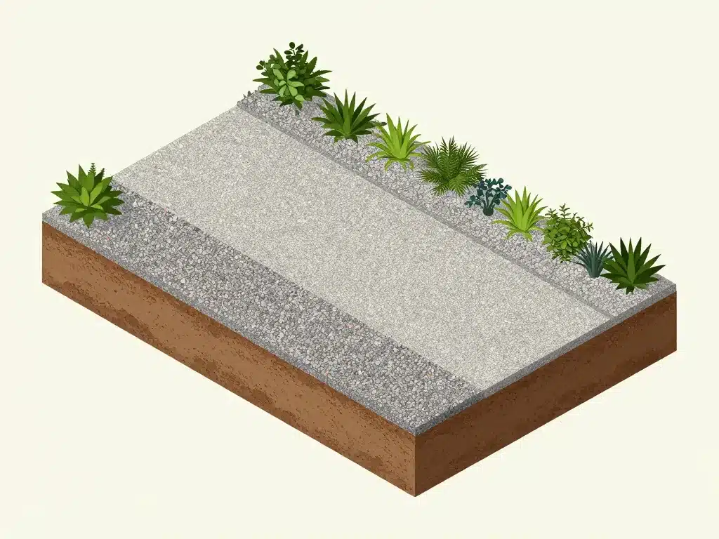 schéma structure allée carrossable gravier sans stabilisateur