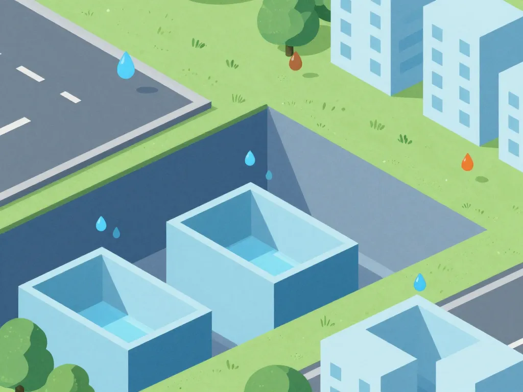 Illustration dimensionnement bassin de rétention enterré volumétrie