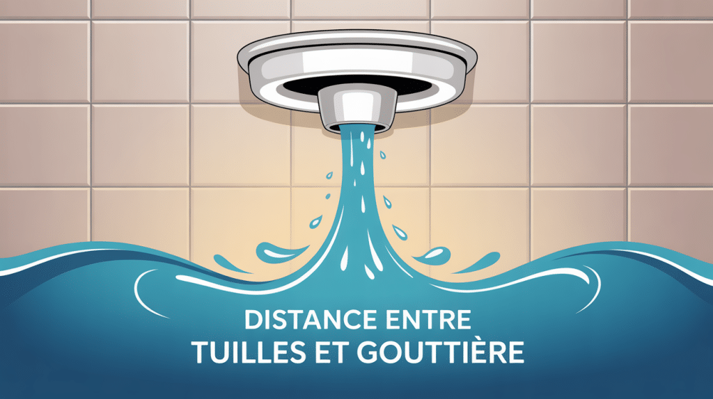distance entre tuiles et gouttière vue globale évacuation eau