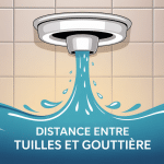 distance entre tuiles et gouttière vue globale évacuation eau