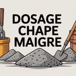 illustration du dosage chape maigre avec outils et matériaux