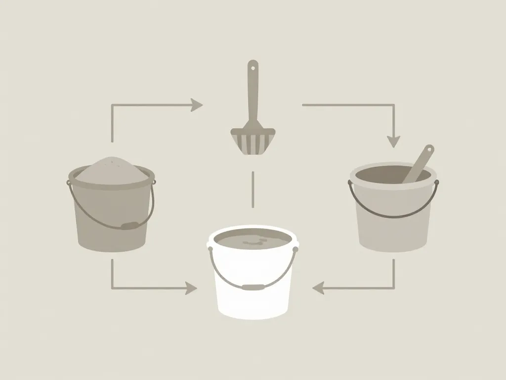 diagramme du dosage mortier en seau composants et proportions