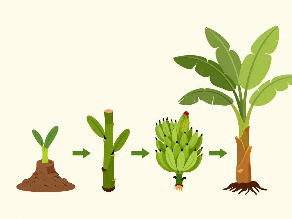 schéma cycle complet durée de vie d'un bananier