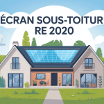 Maison avec écran sous-toiture obligatoire RT 2020 et isolation durable