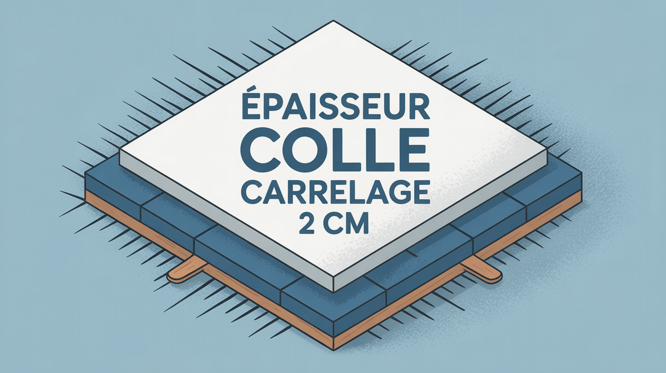 coupe stylisée épaisseur colle carrelage 2 cm