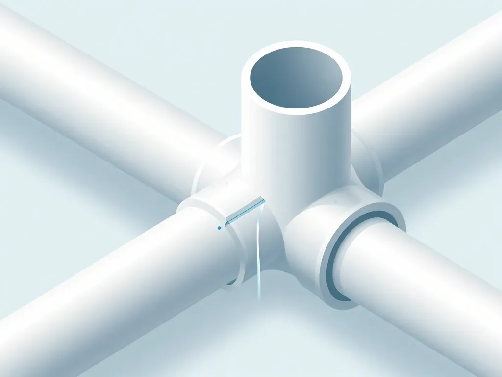 schema fuite raccord pvc mal colle origine