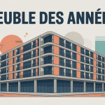 Illustration immeuble année 70 béton balcons rénovation