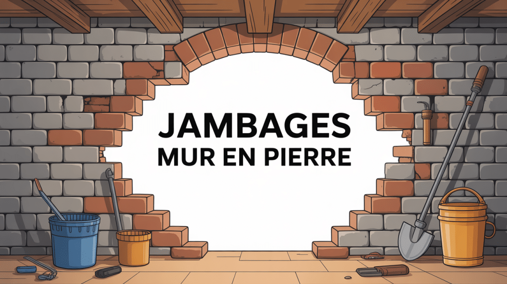 jambage ouverture mur en pierre vue architecte linteau sécurité