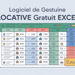 illustration moderne logiciel gestion locative gratuit excel avec tableau et icônes