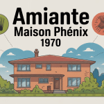 Maison Phenix 1970 amiante illustration vectorielle