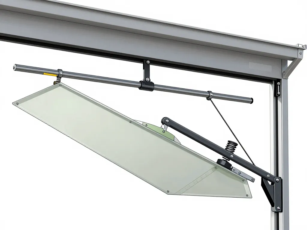 schema mecanisme porte de garage basculante manuelle