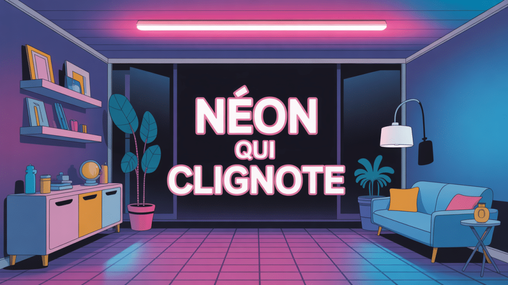 illustration néon qui clignote ambiance lumineuse