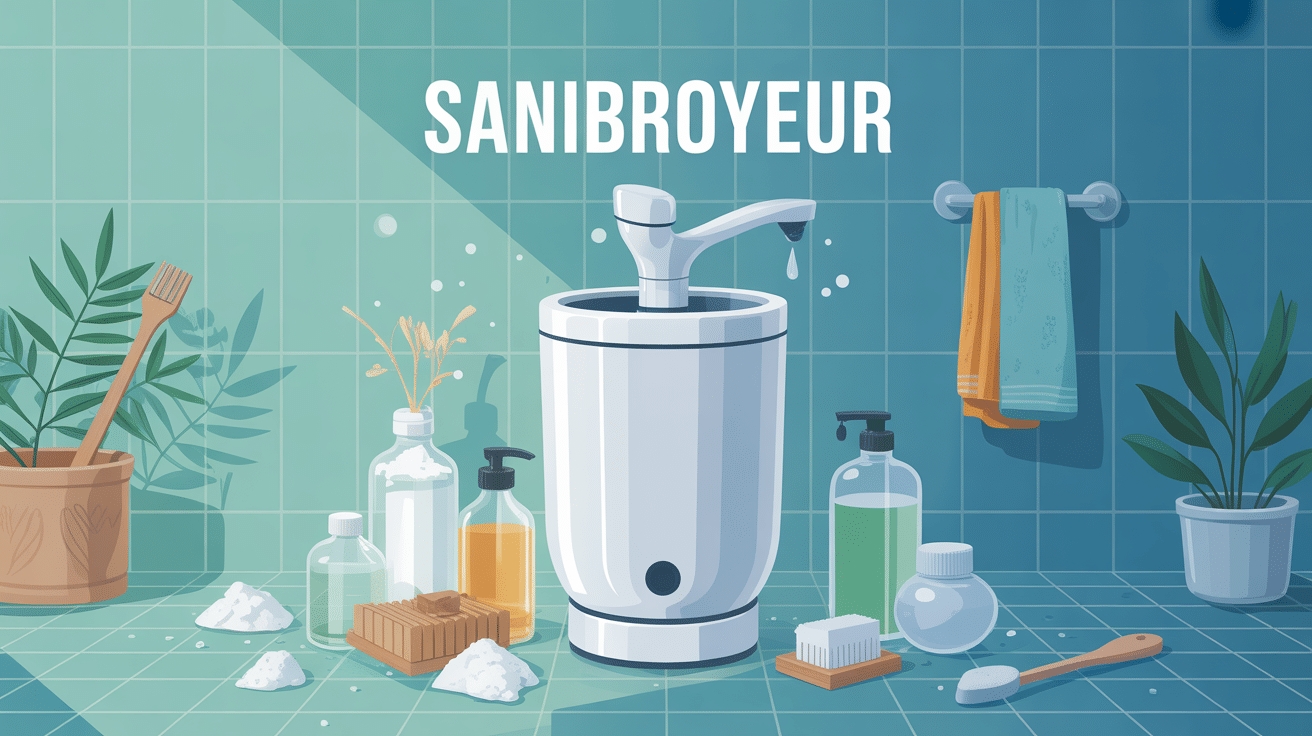 nettoyer sanibroyeur bicarbonate de soude illustration salle de bains