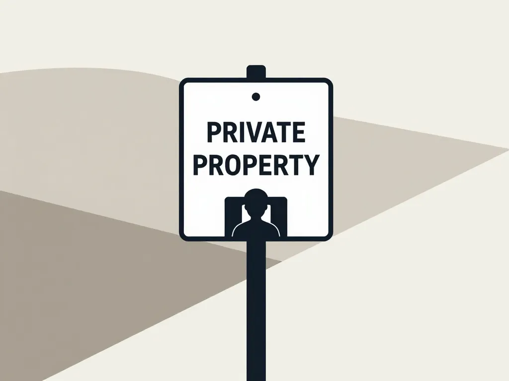 image panneau propriété privée loi poids juridique métaphore