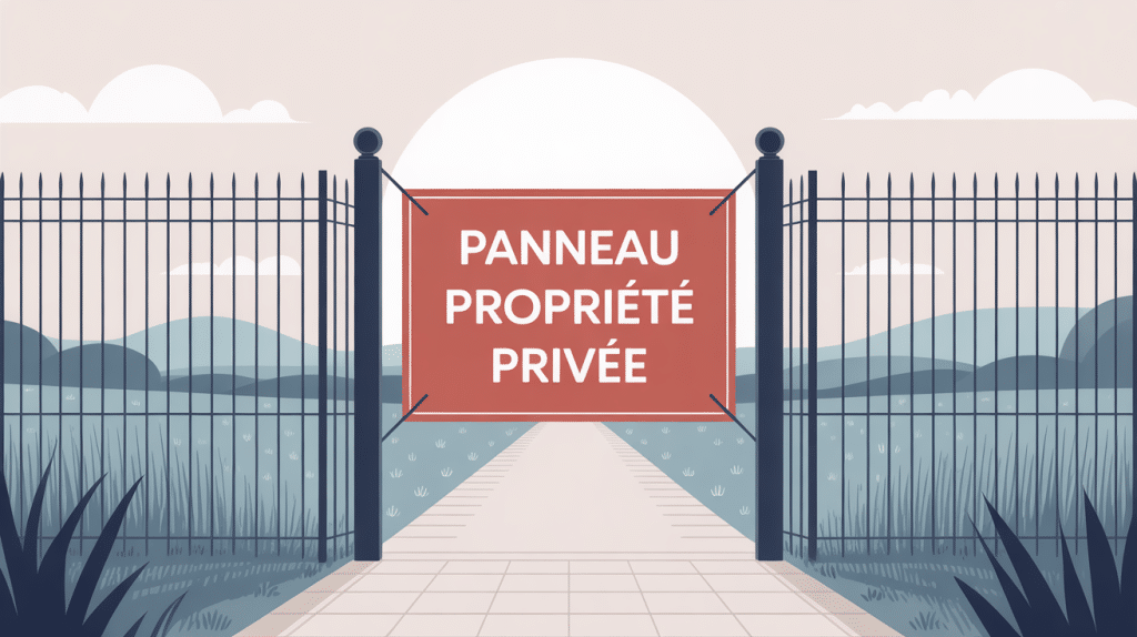 illustration panneau propriété privée loi protection terrain