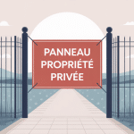 illustration panneau propriété privée loi protection terrain
