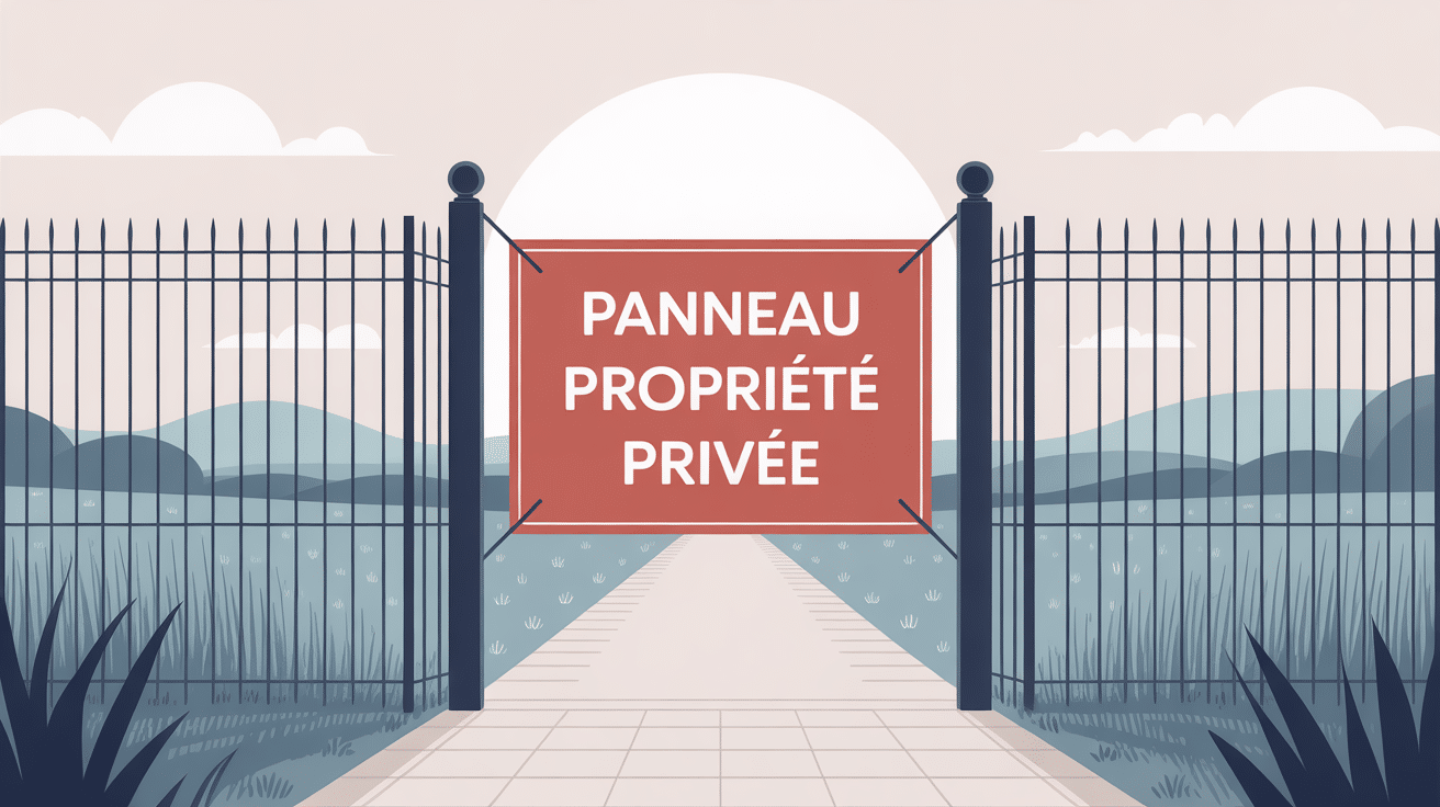 illustration panneau propriété privée loi protection terrain