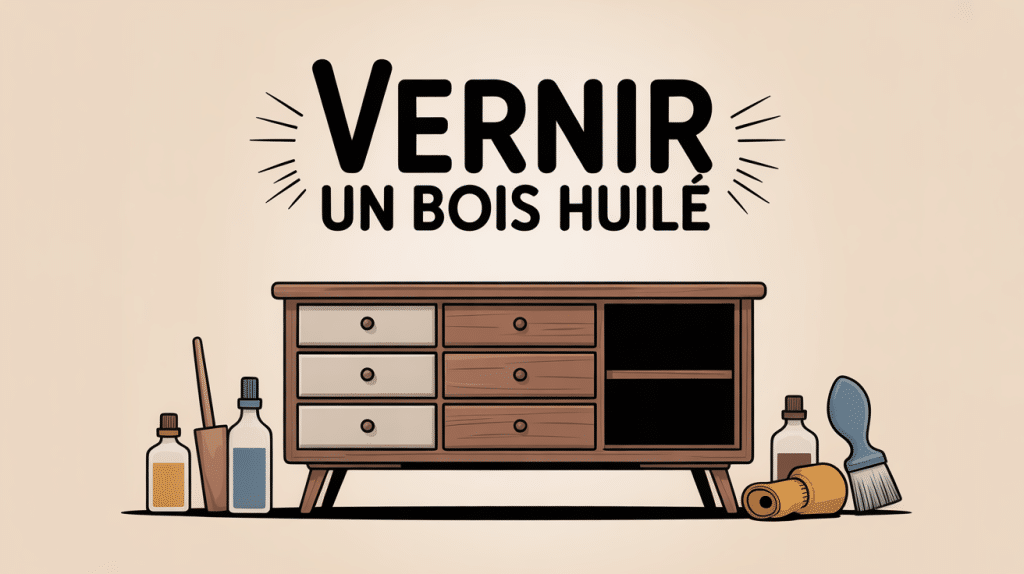 peut on vernir un bois huile image stylisée meuble