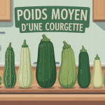 poid moyen d'une courgette sur balance de cuisine