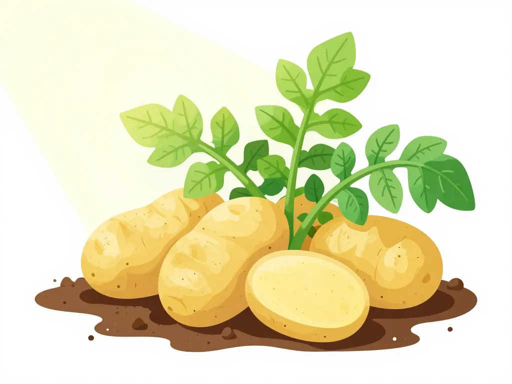 Pomme de terre Colomba sur sol fertile avec feuillage vert