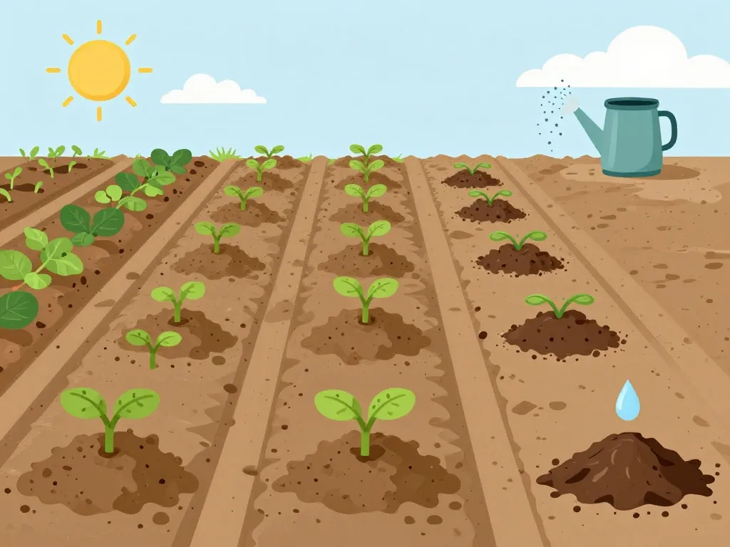 Cultivation de pomme de terre Colomba en rangs sous soleil