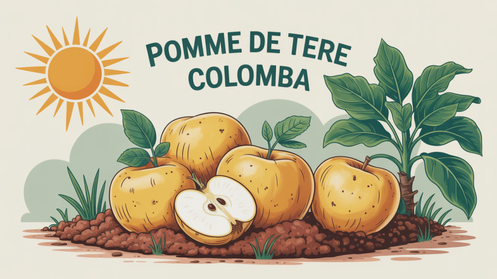 Pomme de terre Colomba tubercules jaunes sur terre fertile