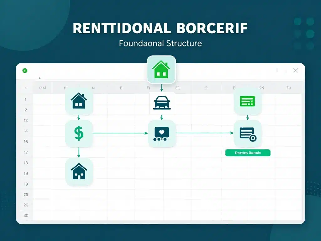 concept diagram logiciel gestion locative gratuit excel avec structure et organisation