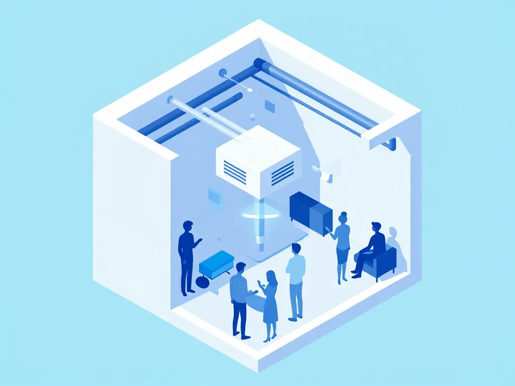 Diagramme coupe VMC double flux faux plafond