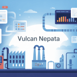 illustration vulcan nepata logiciel industriel, flux de données et usines