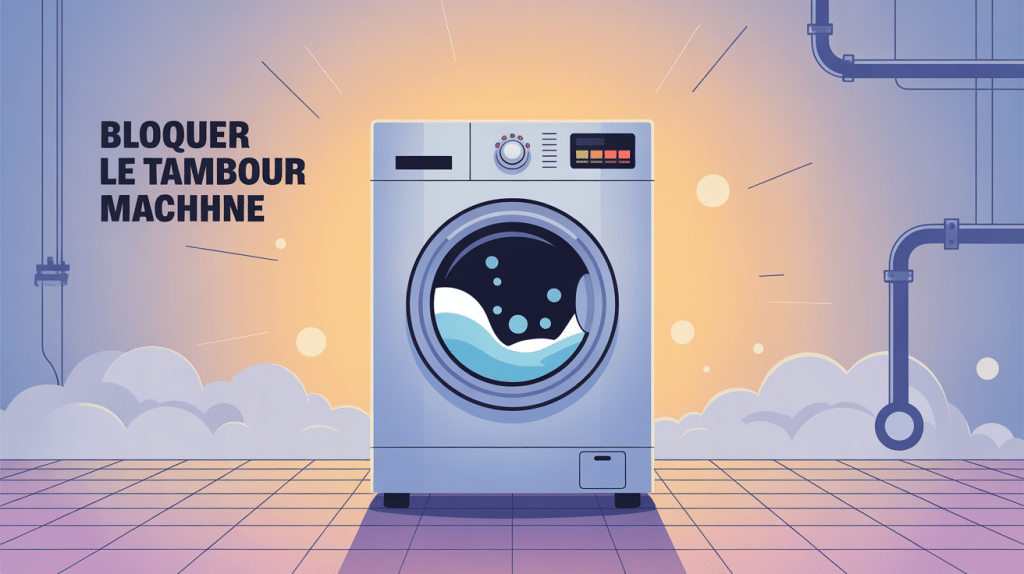 Illustration bloquer tambour machine à laver sécurité et transport