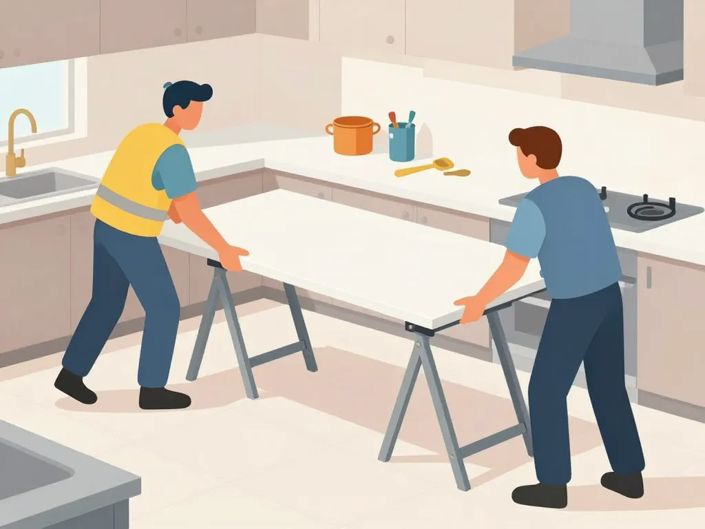 sécuriser urgence chute plan de travail cuisine