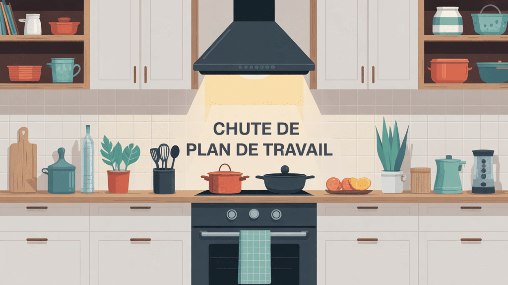 sécurité chute plan de travail cuisine stable moderne
