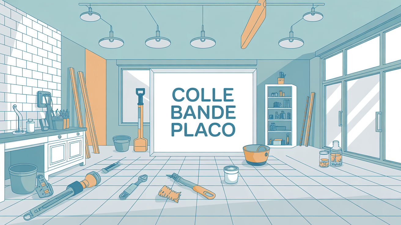 colle bande placo illustration outils plaques