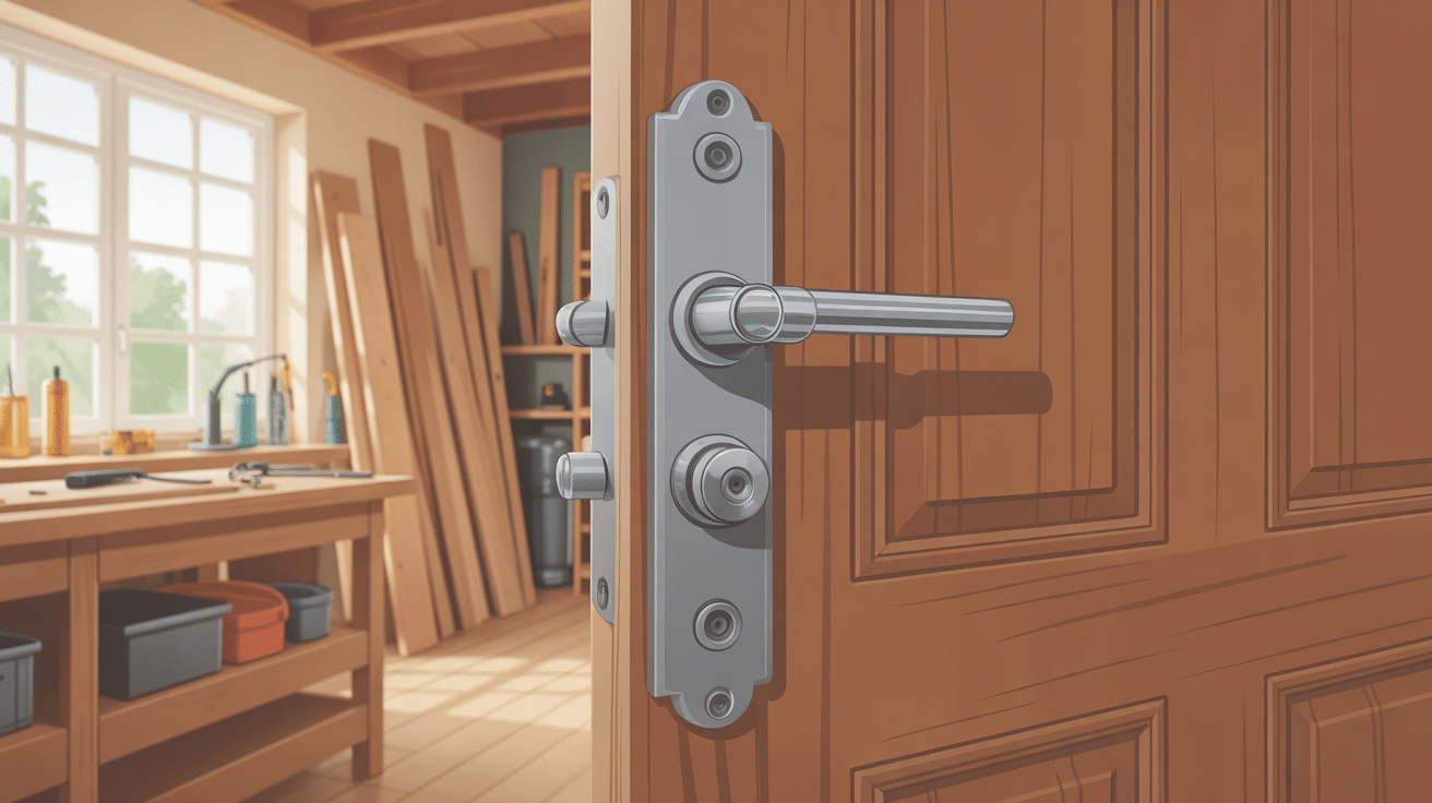 comment poser une charnière plate sur une porte bois illustration