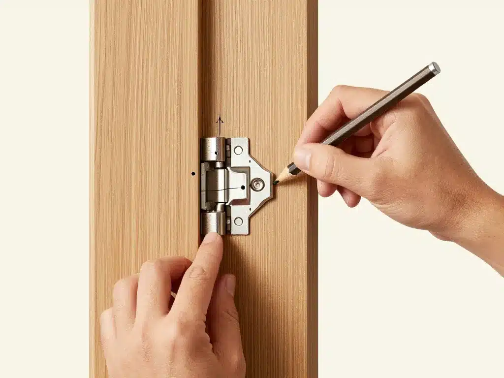 comment poser une charnière plate marquage et alignement