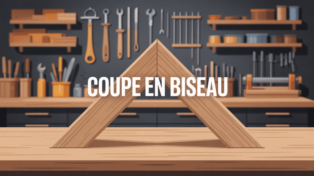 Deux planches assemblées à 45° en coupe en biseau