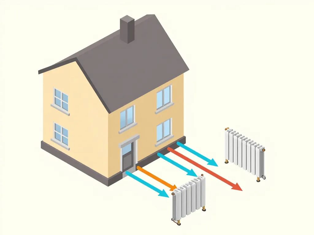 Schéma expliquant dans quel ordre purger les radiateurs selon l'installation