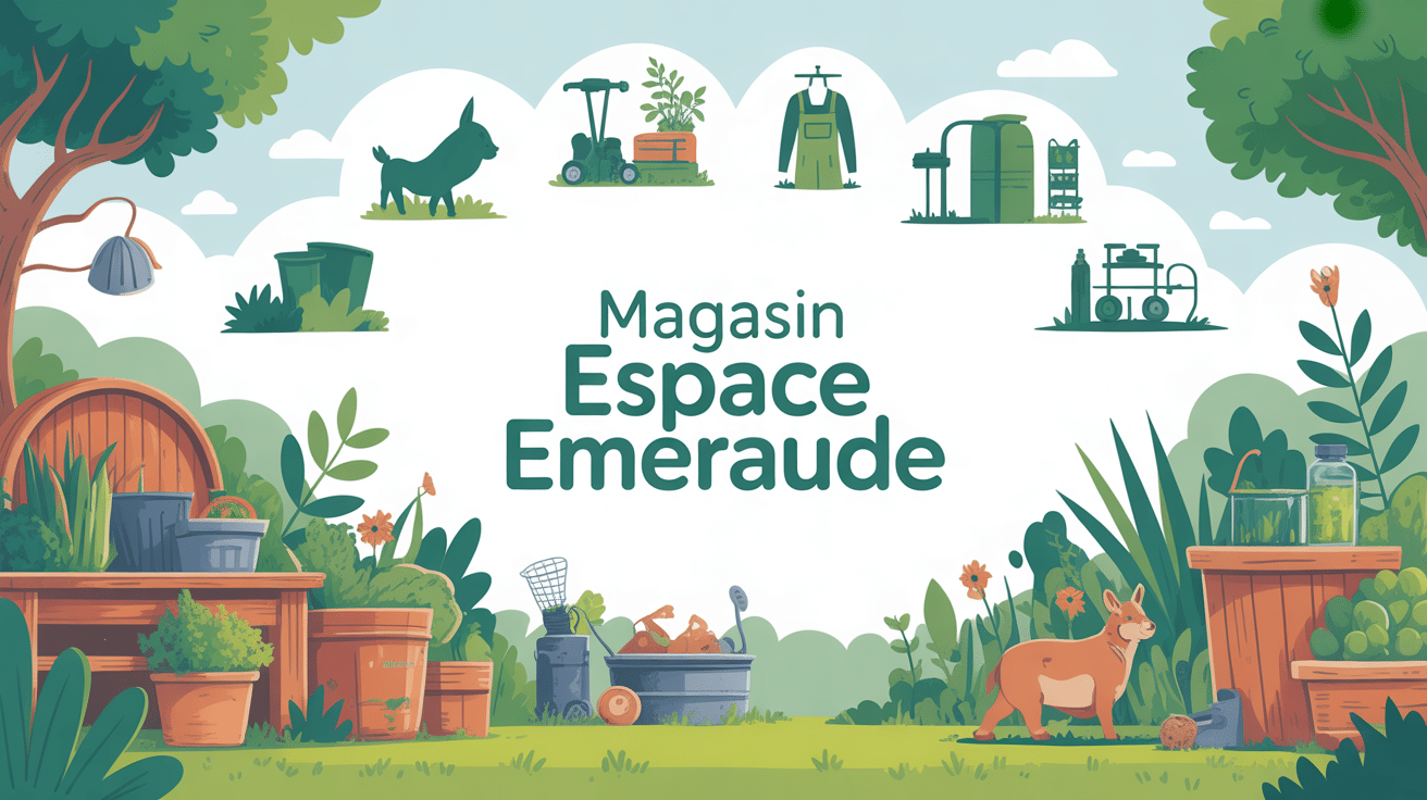 espace emeraude liste magasins illustration univers rural jardinage