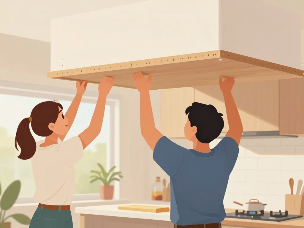 Étapes fixation plan de travail suspendu pose guide