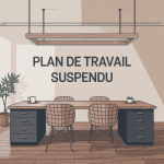 Illustration fixation plan de travail suspendu design moderne