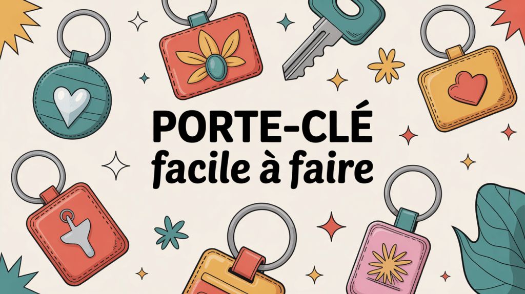 Illustration porte clé facile à faire ambiance DIY