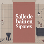 Salle de bain siporex avec douche italienne, cloisons et meuble maçonné