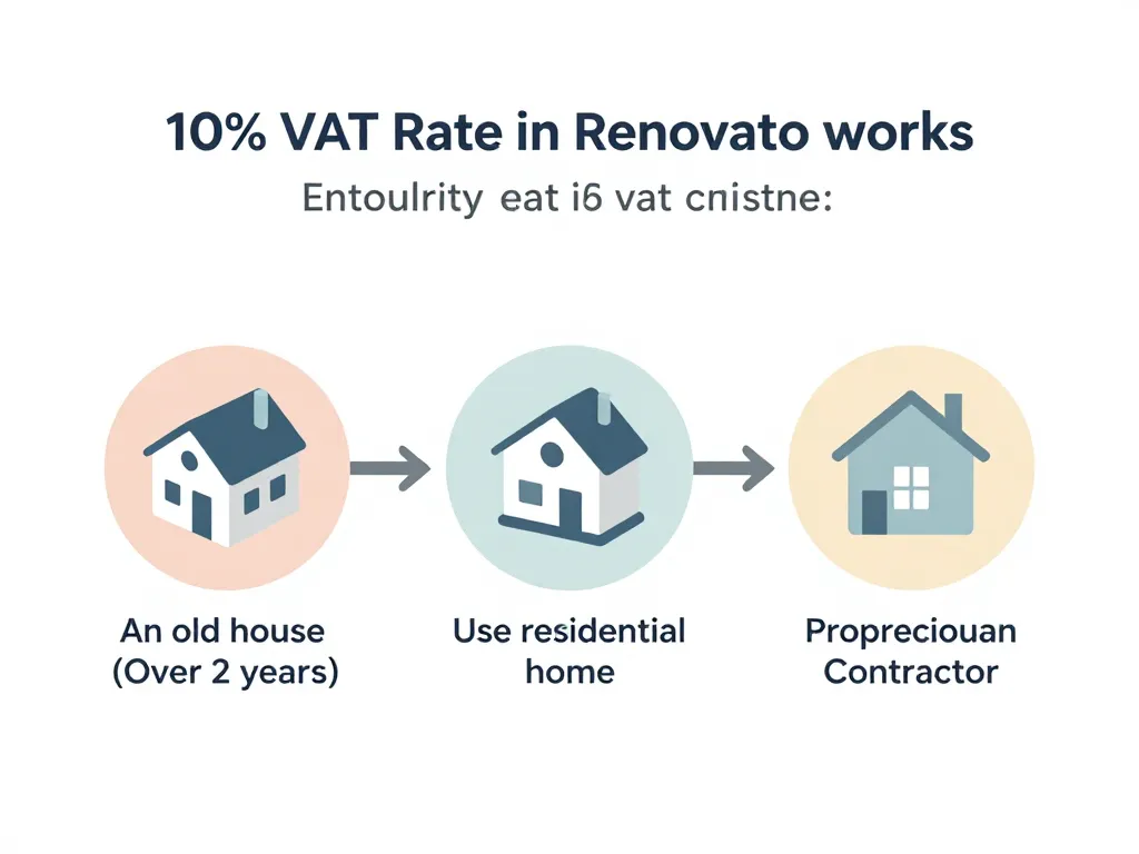 Schéma critères TVA 10 ou 20 travaux rénovation
