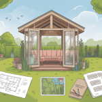 Declaration de travaux abri jardin illustration vectorielle jardin dossier