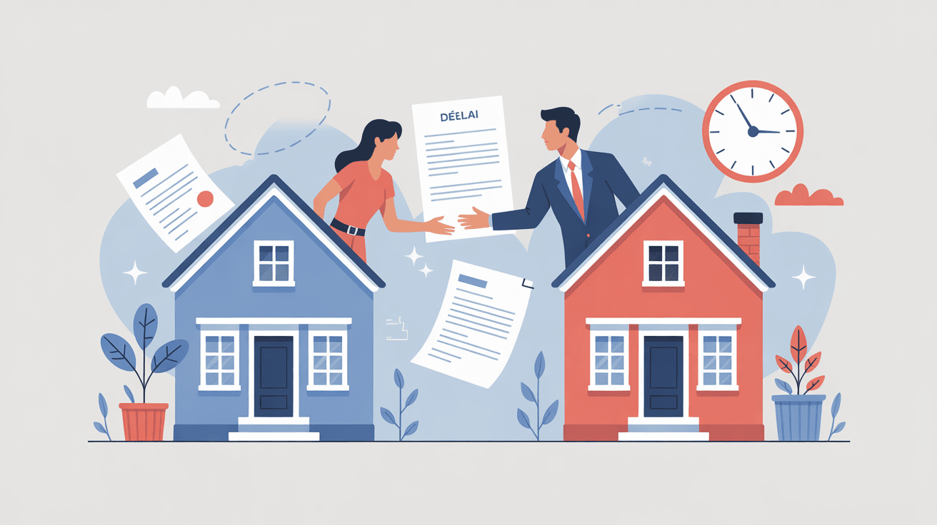 delai entre offre d achat et compromis illustration vectorielle