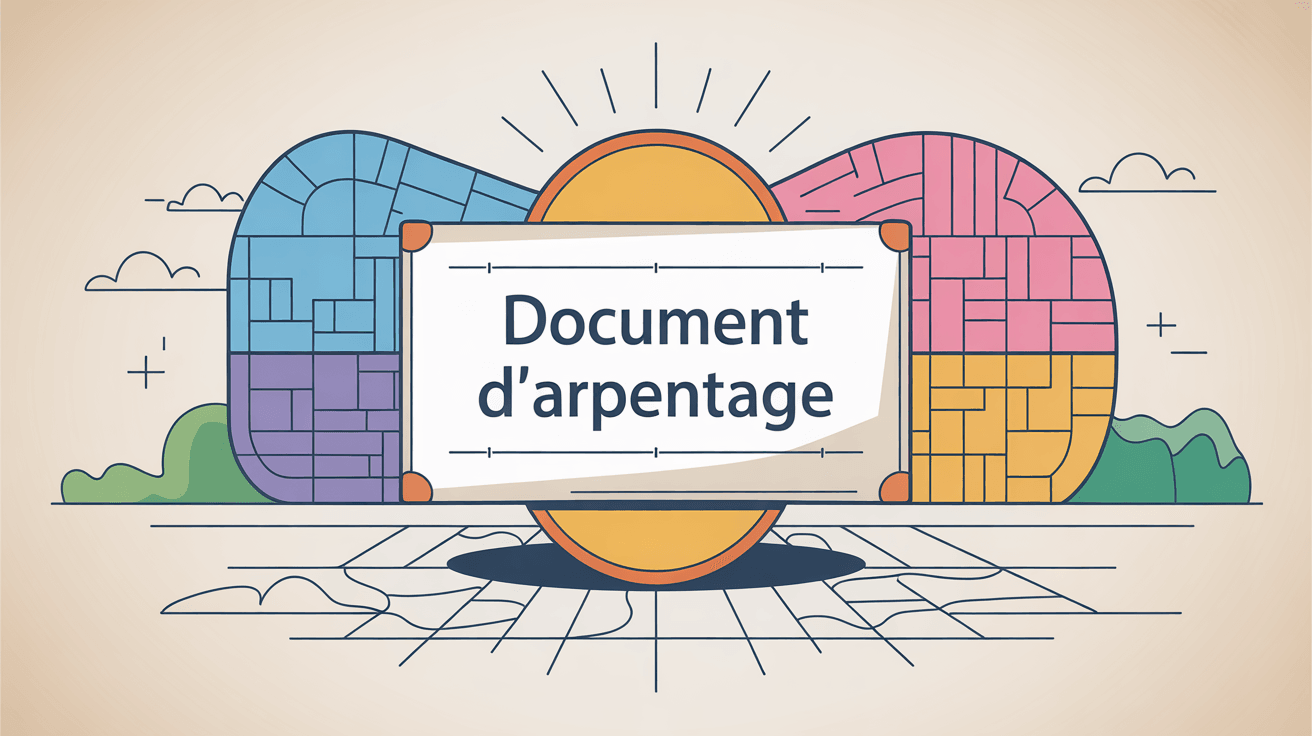illustration document d arpentage plan cadastral stylisé