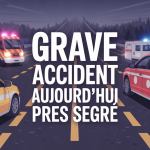 grave accident aujourd'hui près de segré segré-en-anjou bleu, illustration routes bloquées véhicules d'urgence
