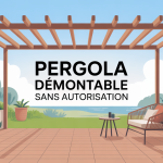 Pergola démontable sans autorisation sur une terrasse contemporaine
