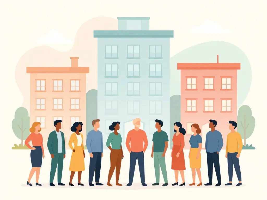 qu est ce qu un logement social illustration éditoriale diversité